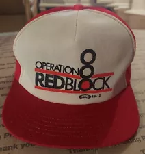 Vintage SnapBack Hat Cap Operation Red Block CSX Union Pacific Made in the USA