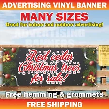 Red Cedar Christmas trees for sale Advertising Banner Vinyl Mesh Sign Fir Flower