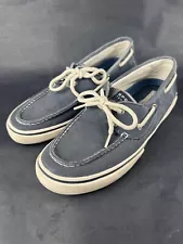 Sperry Top Sider Halyard 2-Eye Boat Shoes Lace Up Canvas 0777914 Blue Mens 10M