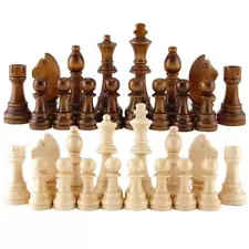 32pcs Wooden Chess Pieces Chessman Full Set Large Tournament Adult Child Game