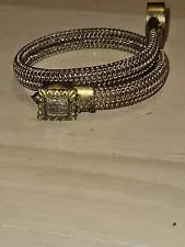 UNIQUE ANTIQUE VICTORIAN ETCHED GOLD FILLED COIL BRACELET