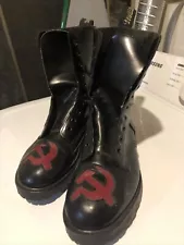 Vintage Soviet Union Communist Tred Air Dr Marten Style Hammer Sickle Boots Rare