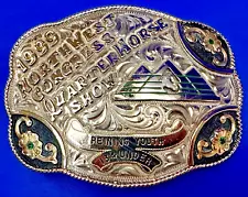 Northwest Congress Quarter Horse Show Youth Trophy Tres Rios Silver Belt Buckle