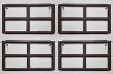 CLOPAY Garage Doors Colonial 509 Set of 4 CHOCOLATE Window Inserts/Short Panel