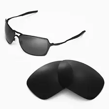 New Walleva Polarized Black Replacement Lenses For Oakley Inmate Sunglasses