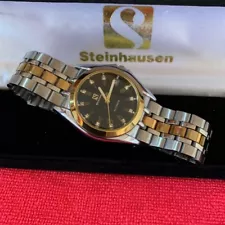 New Steinhausen Two Tone Stainless Black Diamond Dial Automatic Watch