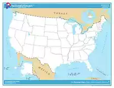 USA States (unlabeled) Laminated Wall Map