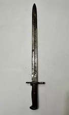 WW1 U.S. Military, M-1905 .30 CAL. Rifle Bayonet, Dated 1908 R.I.A, Flaming Bomb