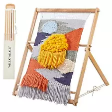 WILLOWDALE 25.2"H x 19.3"W Weaving Loom with Stand Wooden Multi-Craft Weaving...