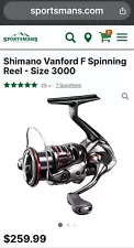 Shimano Vanford 3000 Spinning Reel. Brand New in Box. Retail Value of $ 259.99