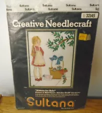 Creative Needlecraft Sultana Kittens For Sale Crewel 12" x 16" Open Pkg #32145