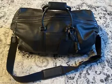 Coach Black Leather Duffle Travel Overnight Bag Silver Hardware - Great Quality