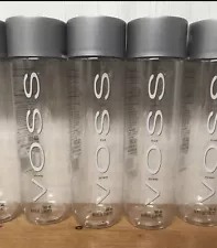 6 VOSS Water Bottles Plastic Gray Lids Crafts Storage EMPTY 500 ml; 16.9 ounces