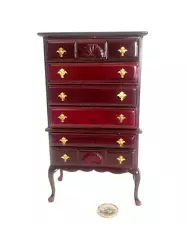 FANTASTIC DOLLHOUSE MINIATURE TALL MAHOGANY DRESSER