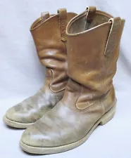 Vintage Red Wing 1155 Pecos 7.5 E2 Taupe Brown Nailseat Work Boots Made in USA