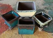 4-5" Glazed Ceramic Bonsai Pots ~ Assorted Styles and Colors