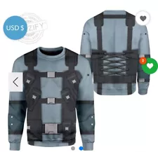 Metal Gear Solid Snake Printed Shirt Men Halloween Cosplay Outfit Sz Medium M