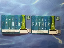 New for Sales - Starbucks Card - Happy Father's Day ( total 2 cards )