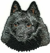 2 1/4" x 2 1/4" Schipperke Dog Breed Portrait Embroidery Patch