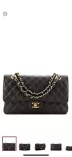 Chanel Classic Double Flap Quilted Caviar Medium Bag