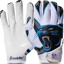 Carolina Panthers NFL Franklin Sports Receiver Gloves White Youth S/XS