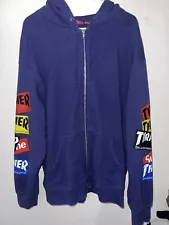 Supreme Thrasher Multi Logo Zip Up Hooded Sweatshirt XL XLarge Navy Excellent