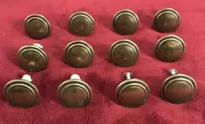 12 Antiqued Brass Colored Cabinet Door Knobs/Pulls