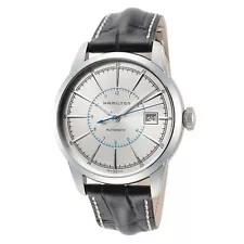 Hamilton Men's H40555781 RailRoad 40mm Grey Dial Leather Watch