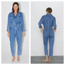 HIGH WAIST DENIM LONG JUMPSUIT ASO ZARA 6840/247