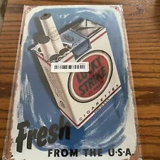 Vintage “Lucky Strike Cigarettes” Metal Tin For Wall Brings Back Memories!