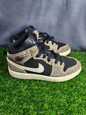 Nike Air Jordan Kids Mid 1 Suede Leopard High Top Sneakers Sz US 1Y BQ6932-021