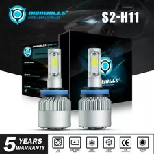 IRONWALLS H11 LED Headlight Bulb Conversion Kit 2000W 300000LM 6000K Fog Light (For: 2010 Honda Accord Crosstour)