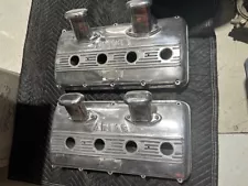 RARE POLISHED 90s ARIAS BBC CHEVROLET HEMI HEADS VALVE COVERS W/BREATHERS