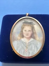 Beautiful Early Portrait Miniature of Young Girl c. 1800s*