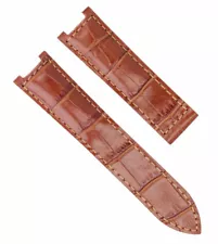 20MM LEATHER STRAP WATCH BAND CLASP FOR 38MM CARTIER PASHA WATCH 1032 2113 TAN