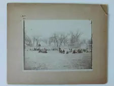 Antique 5" x 7" B/W Photograph Native American Group Buckboard Wagon