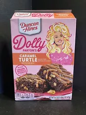 B35) Duncan Hines Dolly Parton's Caramel Turtle Brownie Mix 16.7 Oz BOX ONLY