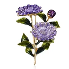Fashion Flower Pearl Enamel Crystal Brooch Pin Corsage DIY Bouquet Women Jewelry