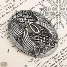 Viking Raven Oval Tortoise Brooch