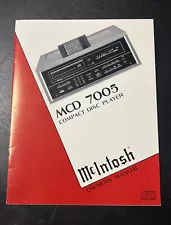 Vintage Original McIntosh MCD7005 CD Player, Manual, NEW