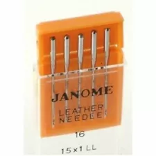 Janome Sewing Machine Leather Size 16 Needle 5 Count Pack New