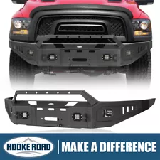 Hooke Road Front Winch Bumper w/4x LED Lights For 2015-2018 Dodge Ram 1500 Rebel