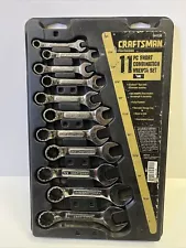 Craftsman Professional 9-44138 11 Pc Short Stubby SAE Combination Wrench Set USA