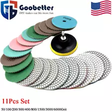 4 Inch 50-6000Grit Diamond Polishing Pads Kit Wet/Dry for Granite Stone Concrete