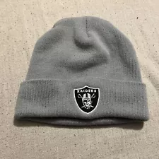 Vintage Oakland Raiders Beanie Mens Gray l Hat Cap Winter NFL Football 80’s