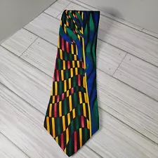 Rush Limbaugh Abstract Bold Multicolored Silk Neck Tie With Gold Chain RN# 22323