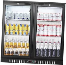 COOLER Back Bar Cooler With 2 Glass double doors back bar cooler Black