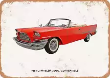 Classic Car Art - 1957 Chrysler 300C Convertible Oil Painting - Rusty Metal Sign