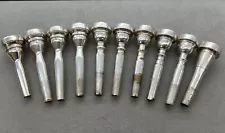 Lot of 10 Trumpet Mouthpieces - Stork Custom, Yamaha, Benje, Kanstul, Blessing