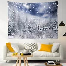 Nature Winter Snow jungle Snowy Pine Tree Tapestry for Bedroom Living Room Dorm